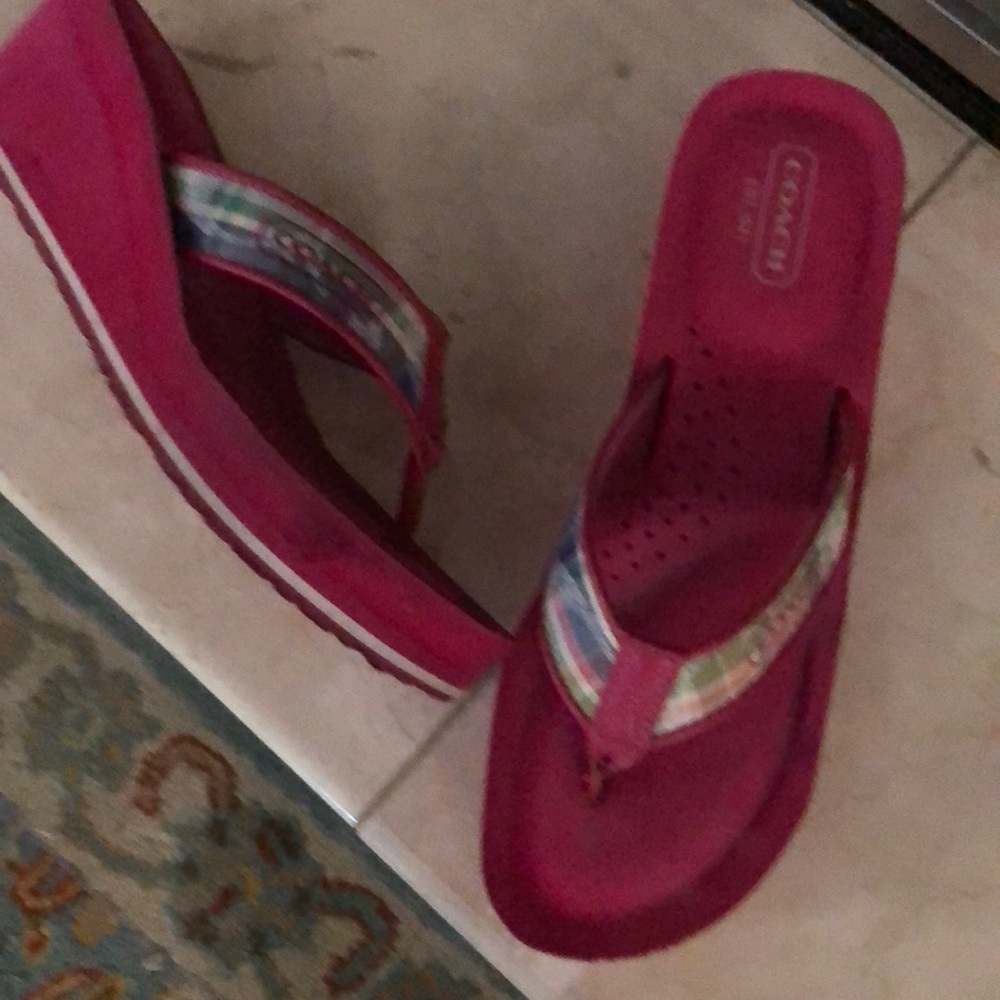 Coach wedge flii flops
